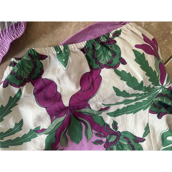 Caroline Constas Top Blouse Skirt Set 2 Piece Matching NWT Purple Floral XS - Picture 8 of 12